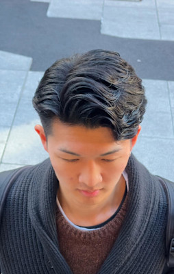 ウェーブパーマ　ビジネススタイル　日本橋