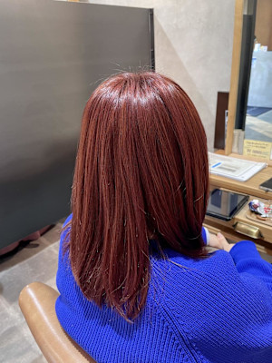 ブリーチなしピンクカラー