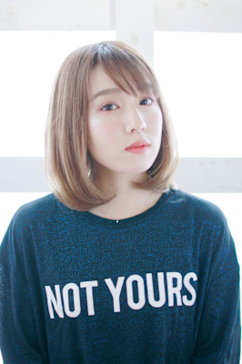 内巻き/内巻きボブ/艶カラー/ベージュ/マロンベージュ