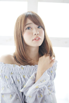 内巻きワンカール/マロンベージュ/ミディアム