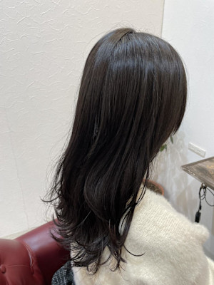 暗色/外ハネミディ/イルミナカラー