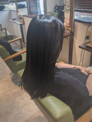 髪質改善/縮毛矯正/酸性ストレート/ロング/アッシュブラック