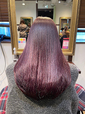 髪質改善/縮毛矯正/酸性ストレート/丸みボブ/グレージュ