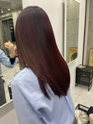 チェリーレッド　レッドブラウン　髪質改善トリートメント