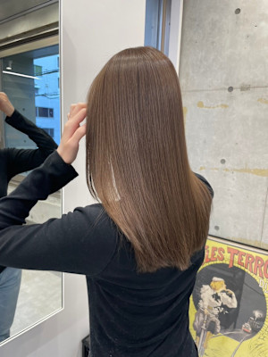 ラベージュ　ミルクティーブラウン　髪質改善セラミドカラー