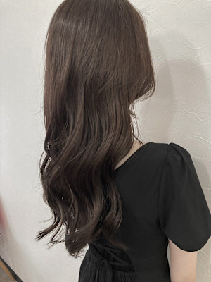 髪質改善透明感グレージュ 韓国風ヘア