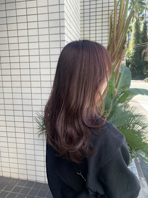 レイヤー×透けるピンクブラウン