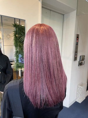 【W_SALON 河原町】ピンクボルドー/髪質改善