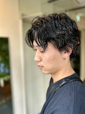 【W_SALON 河原町】メンズスパイラルパーマ/ウェット