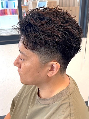 オールバックパーマ