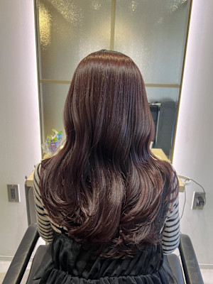 ピンクボルドーカラー♪