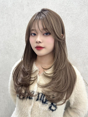 髪質改善メルティーベージュカラー小顔ザクザクレイヤー