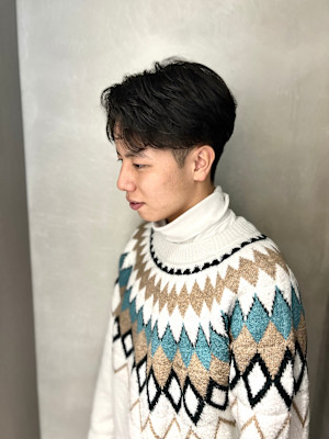 メンズ刈り上げ/メンズ毛流れ/フェザーパーマ