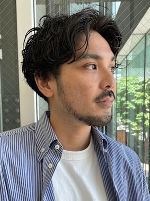 大人センターパートパーマ