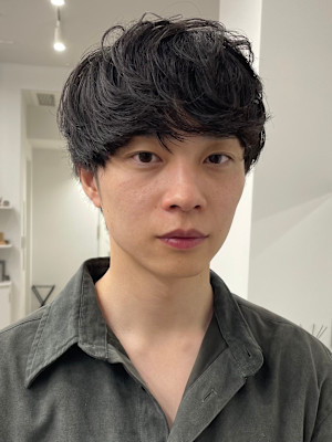 大人マッシュパーマ