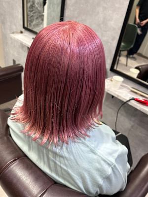 ブリーチカラー×コーラルピンク