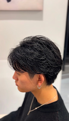 横浜フェザーパーマニュアンスパーマ韓国風センターパート