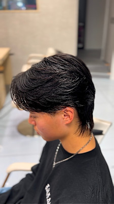 横浜フェザーパーマニュアンスパーマ韓国風センターパート