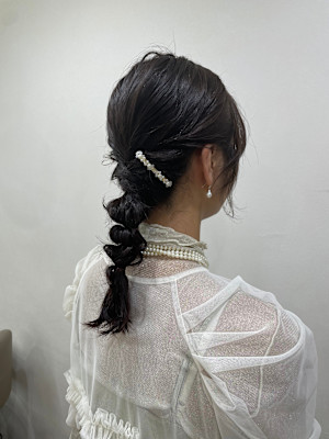 【お呼ばれヘア】編みおろしヘア