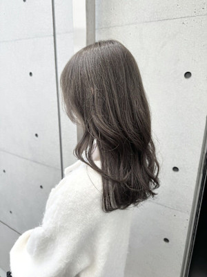 ブリーチなしダブルカラーで作るグレージュ