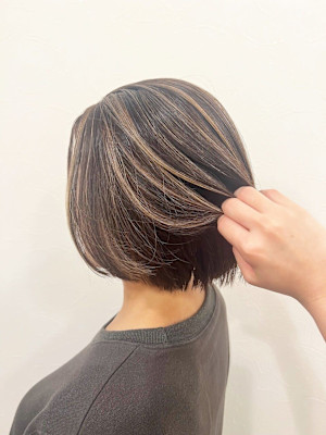｜白髪ぼかしベージュハイライト｜