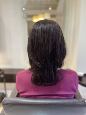 美髪カラー　ピンクブラウン