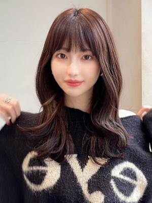 韓国ヘア/レイヤーカット/前髪あり/20代30代/ネビージュ