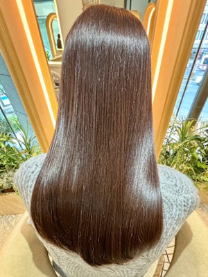 艶カラー　グレージュカラー　髪質改善トリートメント