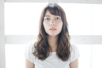 ゆるふわ巻き/ナチュラルブラウン/斜めバング