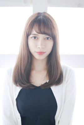 内巻きワンカール/ナチュラルブラウン/ストレート