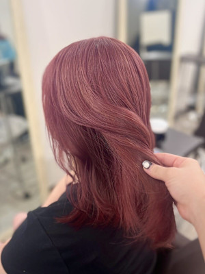 ｜ブリーチ1~2回 ピンクカラー｜