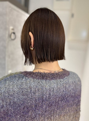 切りっぱなしぱつっとショートボブハンサムショート