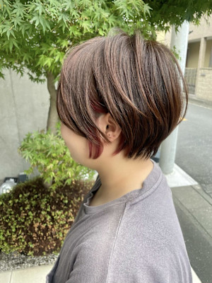 ショート/イヤリングカラー/インナーカラー/大人可愛い