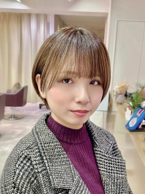 ショート×丸みショート×大人可愛い×前髪あり×横浜