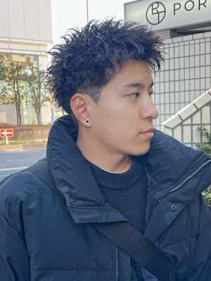 スパイキーショートハイトーンカラーツイストスパイラル