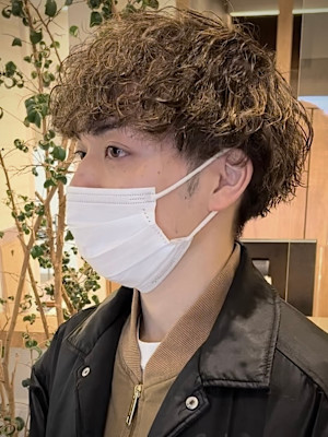 プードルパーマ×ハイライト