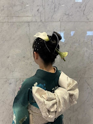 生花ヘアアレンジ/卒業式ヘアアレンジ/袴ヘア/パールヘア