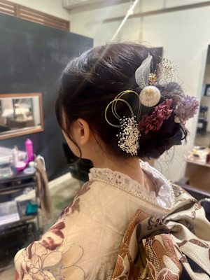 2025　成人の日  編み込みアップ