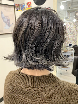 バレイヤージュ×グレージュ