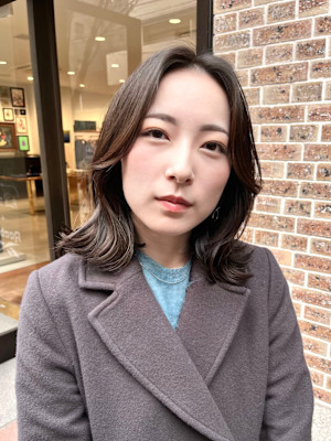 【天神】切りっぱなしボブ/ダークグレー