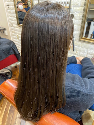 髪質改善縮毛矯正　トリートメント　グレージュカラー