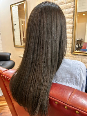 髪質改善カラー　ダメージレスカラー　オリーブベージュ