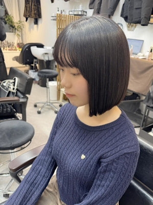 切りっぱなし/内巻きボブ/ぱつっとボブ/ワンレンボブ