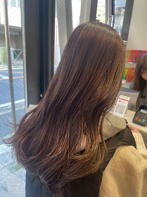 くすみブラウン透明感カラーレイヤーロング×小野ふゆり