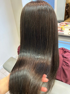 20代30代40代髪質改善カラーアッシュベージュ艶感ストレー
