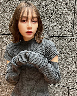 韓国風エギョモリ★くびれ外ハネ大人可愛い小顔シースルーバング