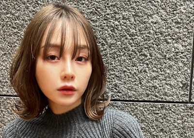 韓国風エギョモリ★くびれ外ハネミディ大人可愛い小顔20代30