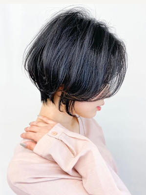 20代30代大人可愛い韓国風ショートウルフ前髪あり透明感ひし