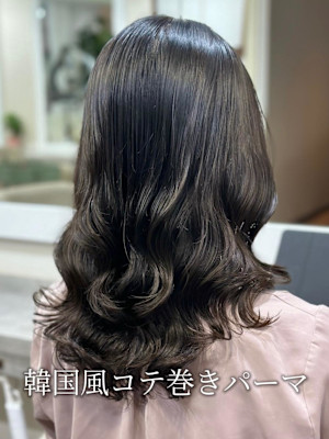 韓国風コテ巻きパーマ/レイヤースタイル