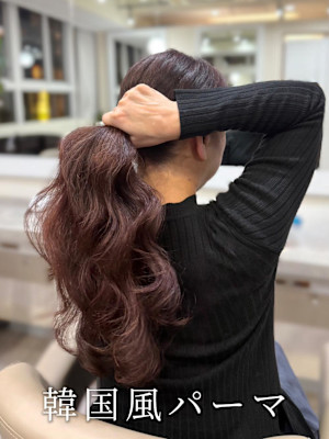 韓国風パーマ/コテ巻き風パーマ/レイヤーカット